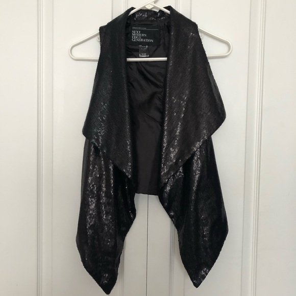 Urban Behavior black sequin vest - Picture 1 of 4